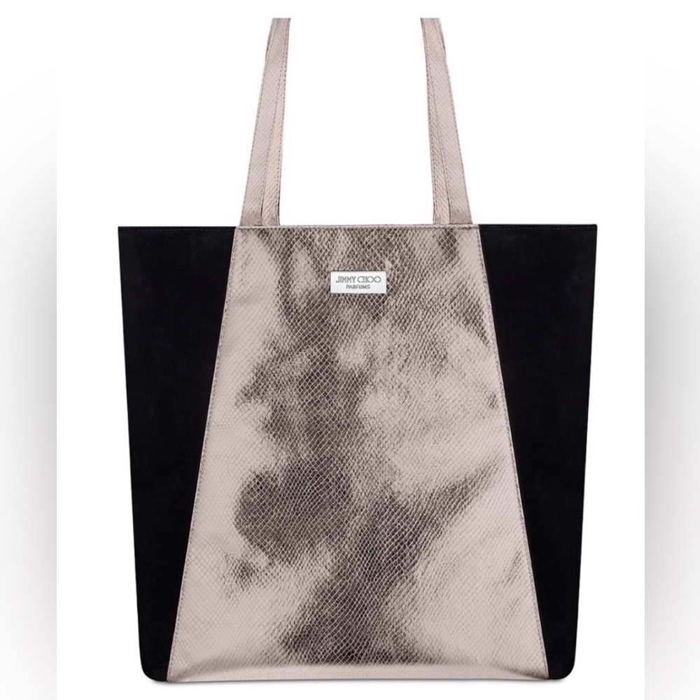 Women's Jimmy Choo Black & Silvery Tote Bag One Size